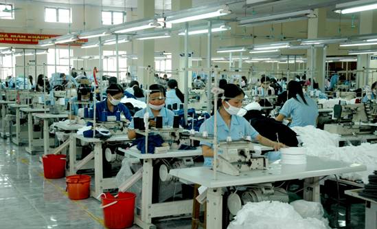 Hệ thống chiếu sáng khu may từng khu vực